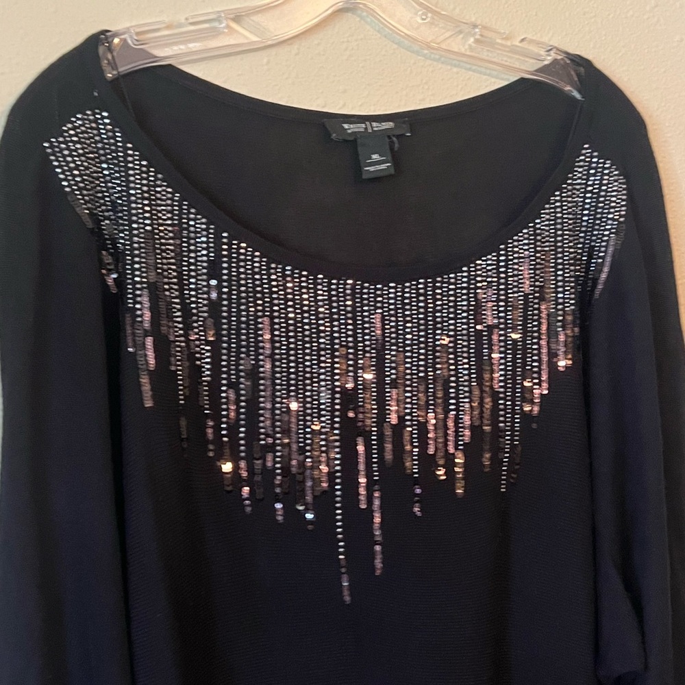 WHITE HOUSE BLACK MARKET Ladies Sweater with Sparkle Embellishments XL